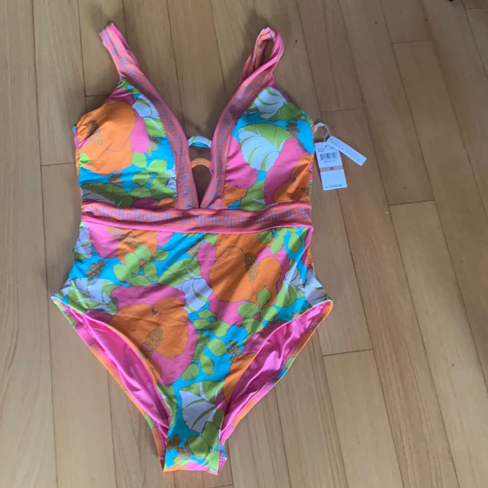 Trina Turk one piece swimsuit like new size 12 worn once.
